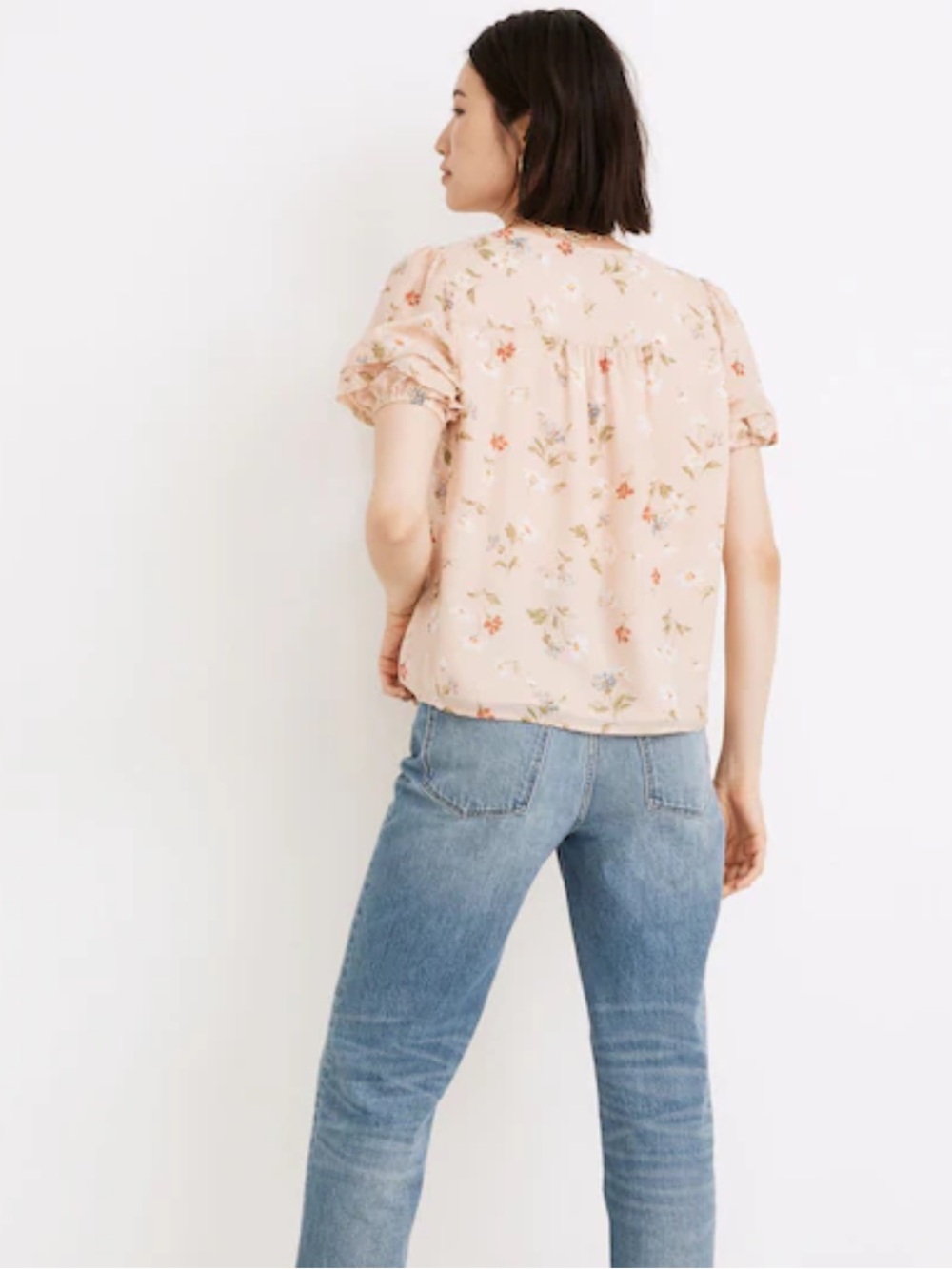 Madewell
Silk Pembroke Top in Seaside Floral Blouse Sz L - Picture 3 of 13
